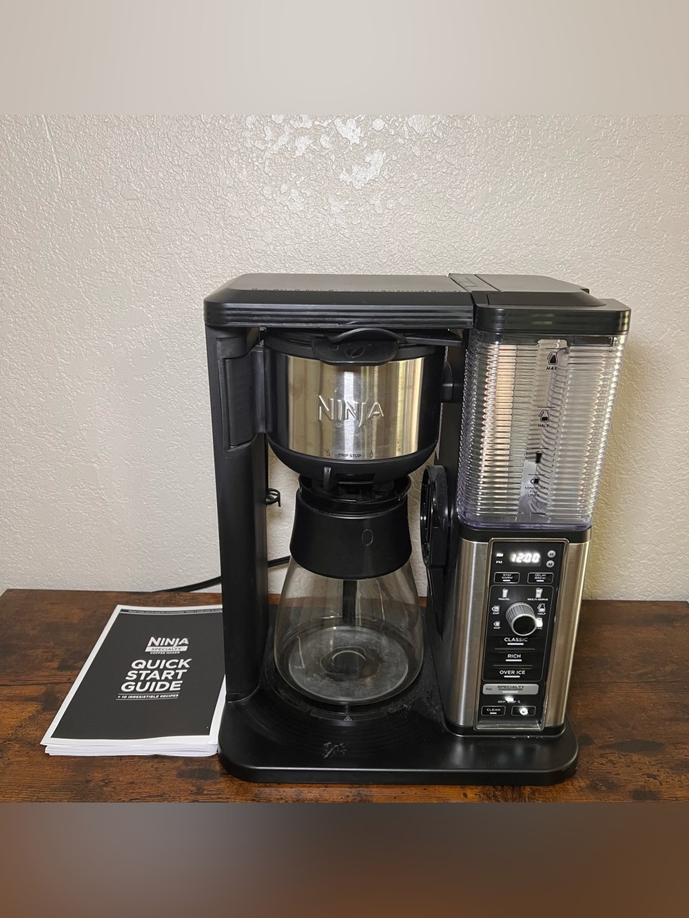 NINJA Fold-away Frother Specialty Coffee Maker CM401 Series Glass Carafe WORKING